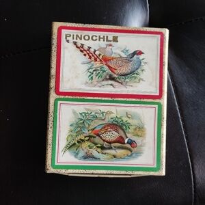 Vintage Pinochle Card Set with Pheasant Design